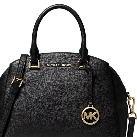 michael michael kors maxine signature logo dome satchel|Maxine Medium Pebbled Leather Dome Satchel .